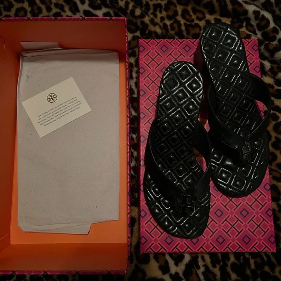 Tory Burch Black Quilted Sandals - Picture 2 of 6